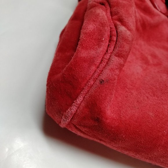 LOEWE Shoulder Bag Red Suede Leather - Picture 6 of 9